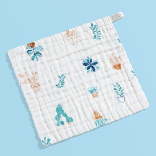 六層紗純棉泡泡紗布巾 25*25cm 掛繩擦手巾 嬰幼兒紗布巾-規格圖3