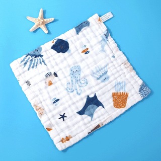 六層紗純棉泡泡紗布巾 25*25cm 掛繩擦手巾 嬰幼兒紗布巾-規格圖3