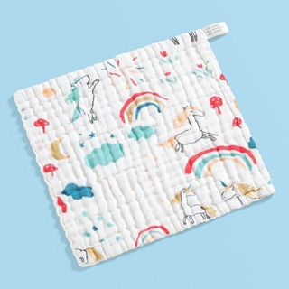 六層紗純棉泡泡紗布巾 25*25cm 掛繩擦手巾 嬰幼兒紗布巾-規格圖3