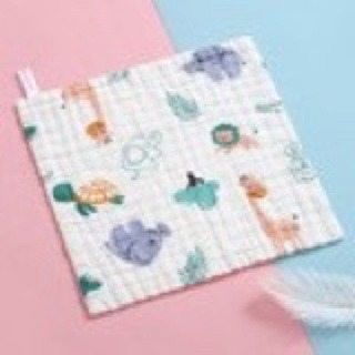 六層紗純棉泡泡紗布巾 25*25cm 掛繩擦手巾 嬰幼兒紗布巾-規格圖3