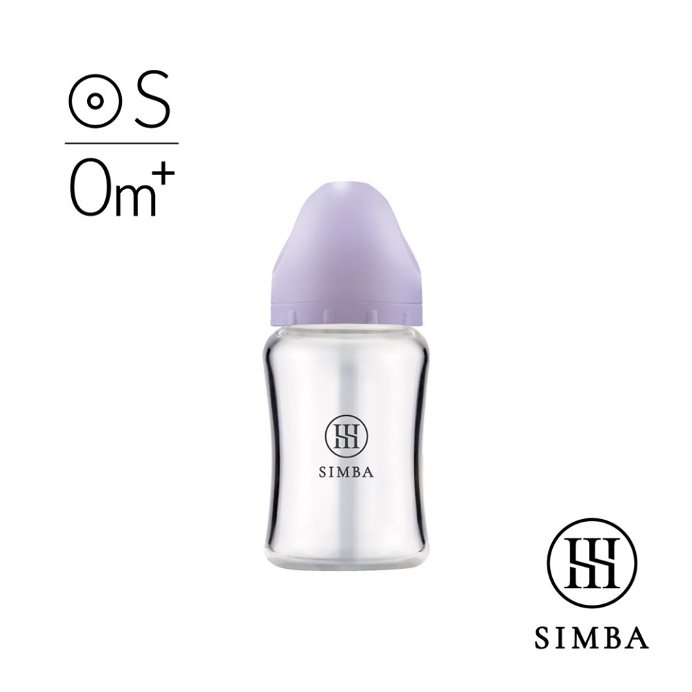 小獅王辛巴 Simba蘊蜜質金玻璃寬口防脹氣奶瓶180ml(附圓孔S奶嘴)-細節圖2