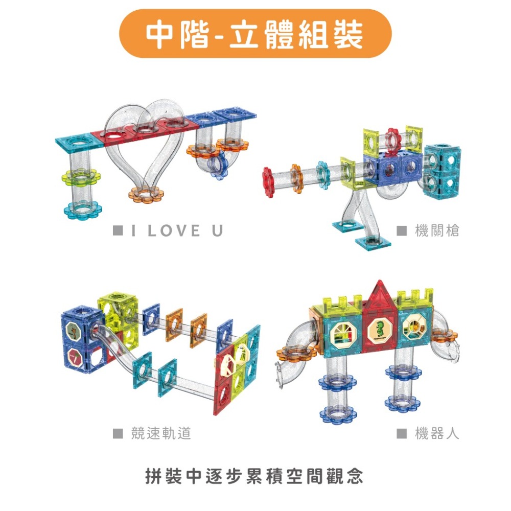 小牛津 動物樂園滾珠磁力片 104pcs(滾珠軌道/造型磁力片/動物造景玩具) 63413-細節圖8