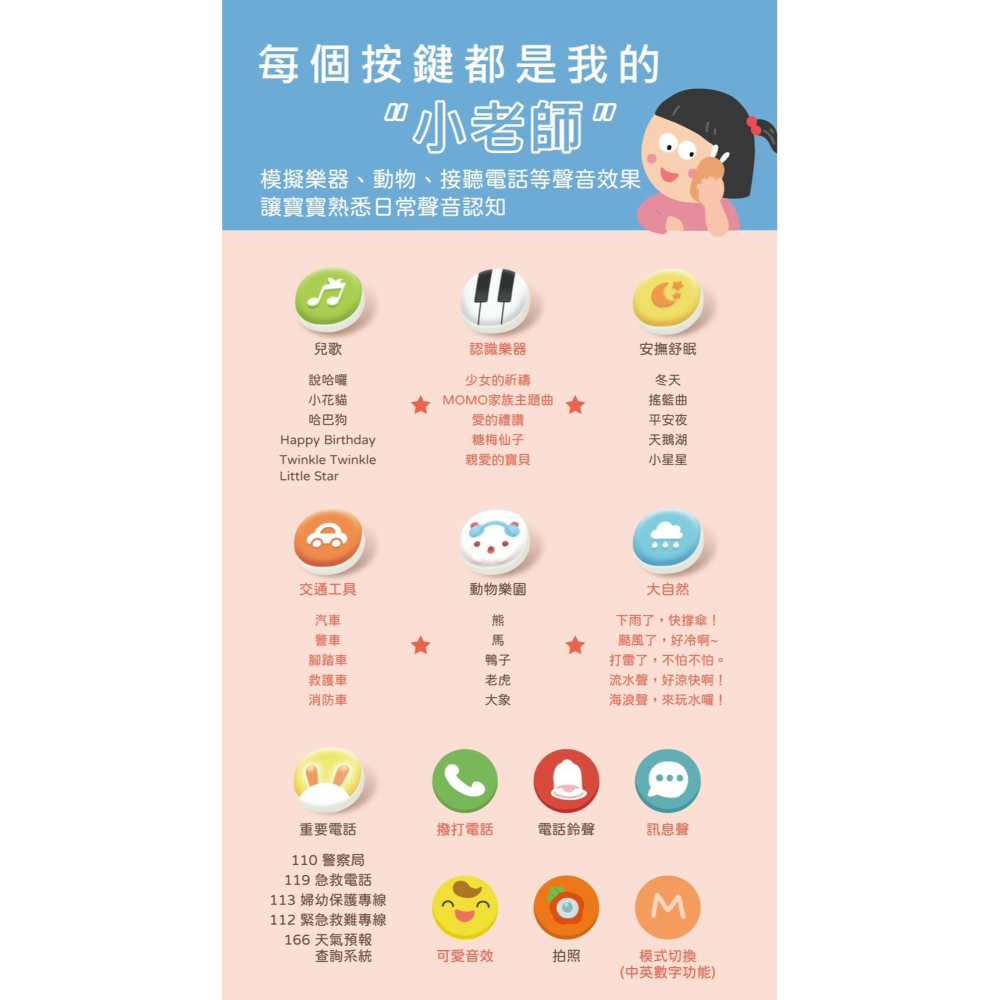 【小牛津】哈囉! 萌萌兔 小手機 附學習認知繪本 搭配手機一起玩更有情境感~(粉 / 藍) 63395/63394-細節圖5