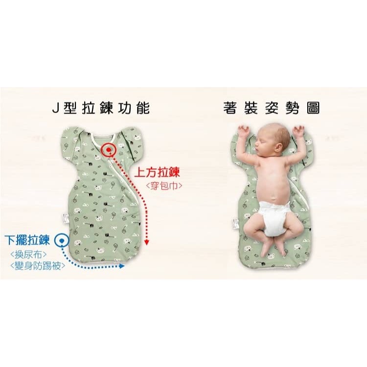 【小鹿蔓蔓】Bedtime嬰兒包巾睡袋 睡袍 懶人包巾(尺寸S/M/L)24601-細節圖3