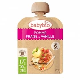 【法國BABYBIO】生機蘋果草莓纖果泥90g(6M)54000