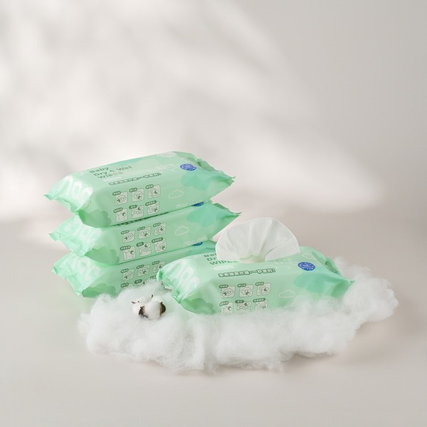 Nac Nac嬰兒拋棄式乾濕兩用紗布毛巾 乾濕兩用巾 80抽 台灣製-細節圖2