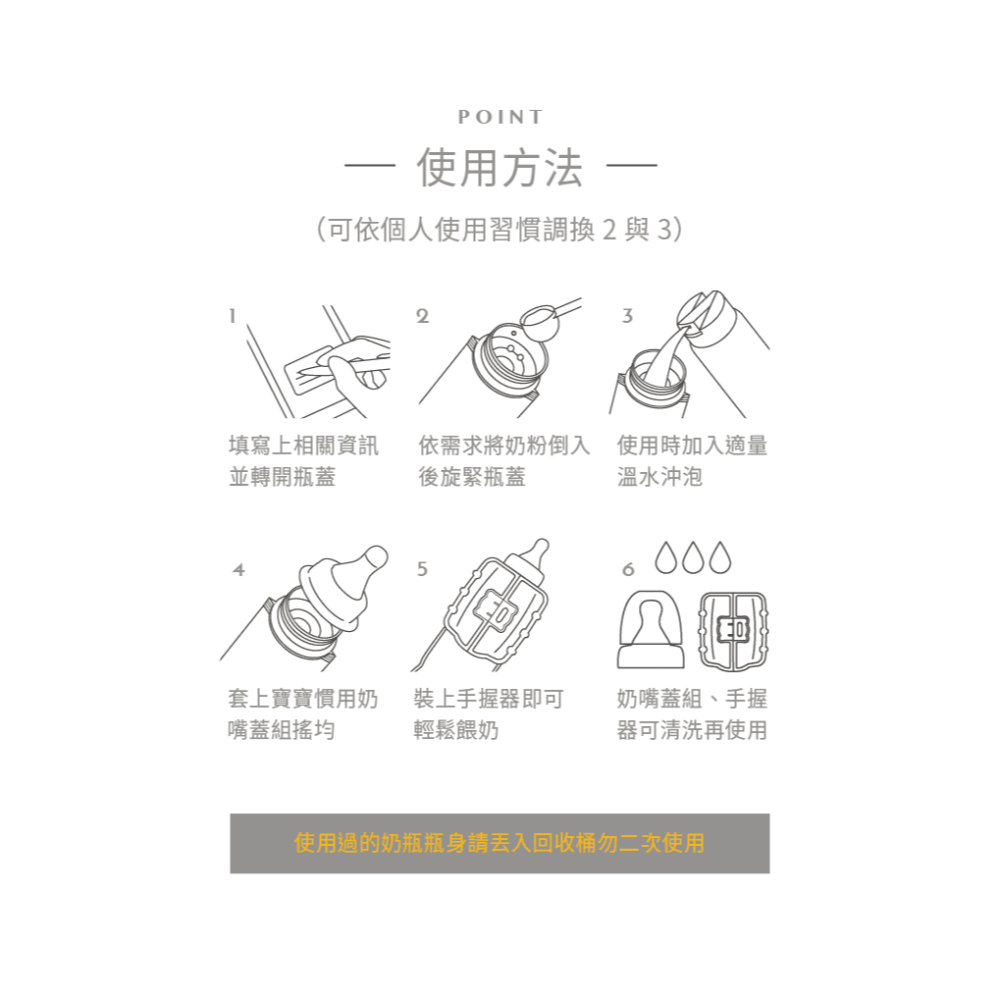 六甲村 寬口徑拋棄式奶瓶組合包(手握器X1；奶嘴X1；拋棄式奶瓶(含密封蓋)X5) 10057-細節圖4