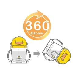 黃色小鴨 PiYO PiYO自動吸管PP滑蓋水壺350cc GT-83508-細節圖2