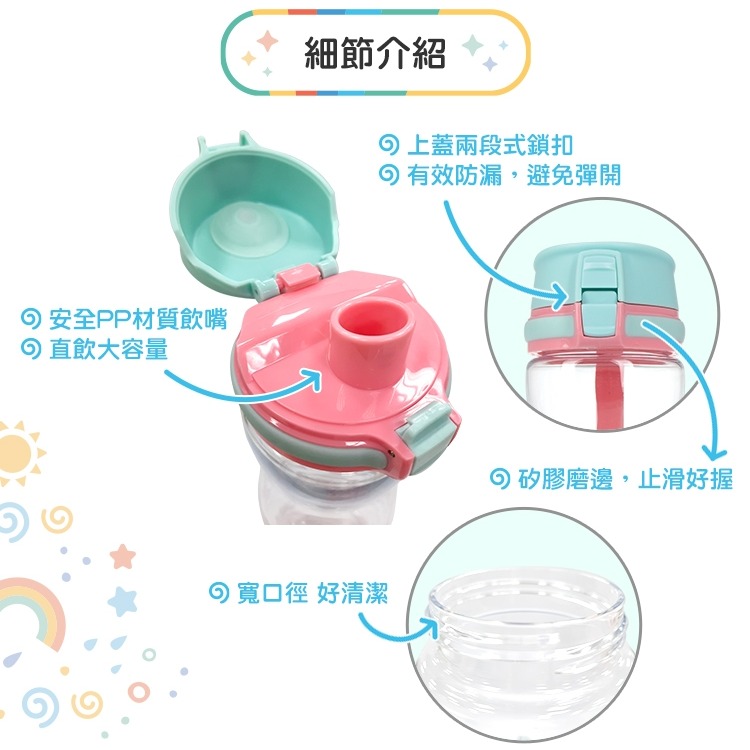 Nuby 晶透直飲杯/550ml(美人魚/恐龍)10772  *款式隨機，恕不挑色-細節圖2