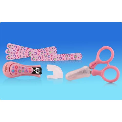 Nuby寶寶指甲護理組(指甲剪+銼刀+安全剪刀)00242  *顏色隨機，恕不挑色-細節圖2