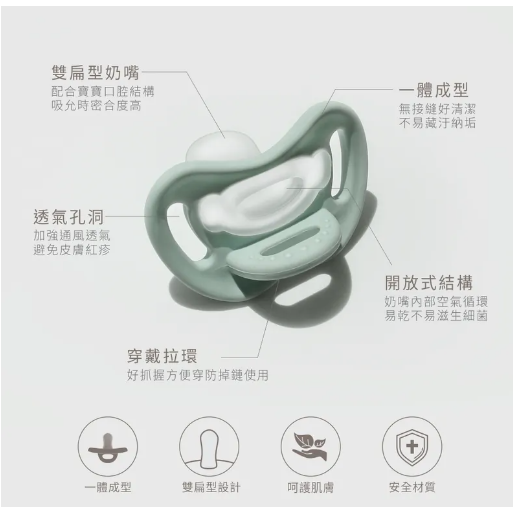 PUKU 藍色企鵝 嘟嘟全矽膠安撫奶嘴(藍綠/粉橘) 奶嘴 81102 10335 *顏色隨機，恕不挑色-細節圖2