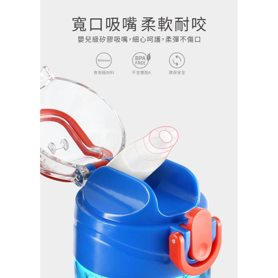 PUKU藍色企鵝 掀蓋運動吸管水壺-(四色)P14742 *顏色隨機，恕不挑色-細節圖2