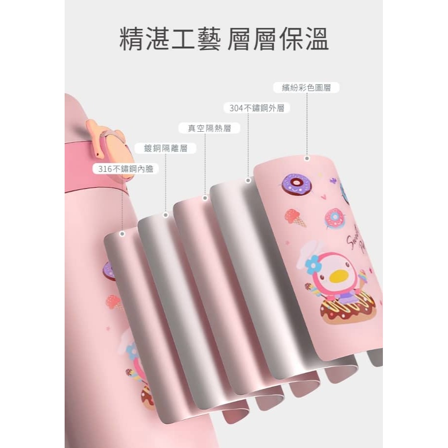 PUKU 藍色企鵝 Dreamer不鏽鋼吸管保溫水壺(附直飲蓋) 黃色-細節圖4