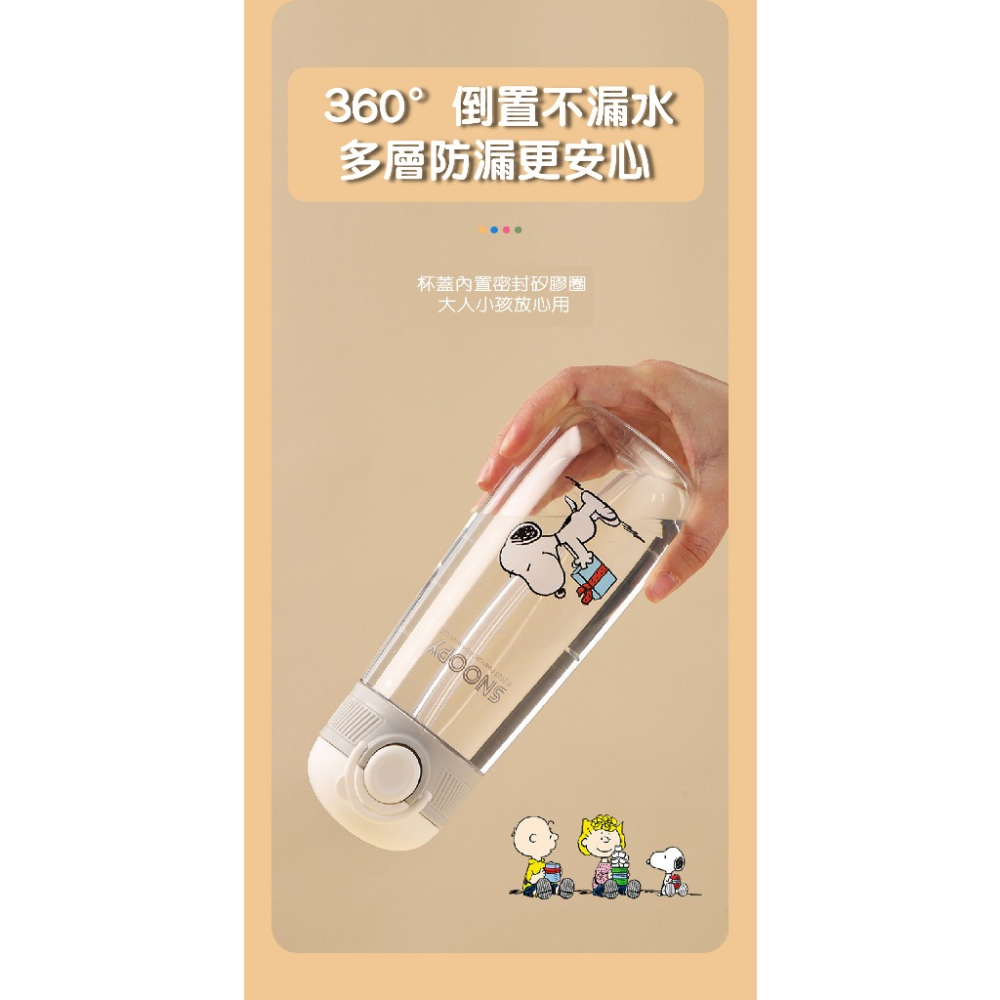 史努比 SNOOPY 兒童 吸管式 600ML便攜水壺	4711048842878-細節圖4