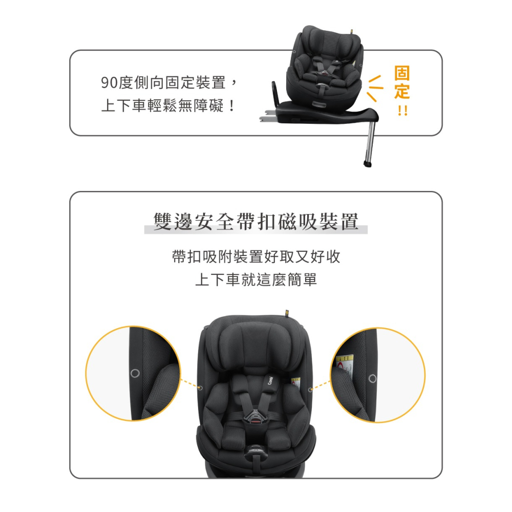 Combi康貝 CrossAge360 SL 0-12歲安全汽車座椅(星夜藍) 僅支援ISOFIX 汽座 19189-細節圖8