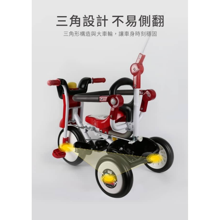 PUKU 藍色企鵝 Mini Bike折疊三輪車-賽車 P30225-細節圖5