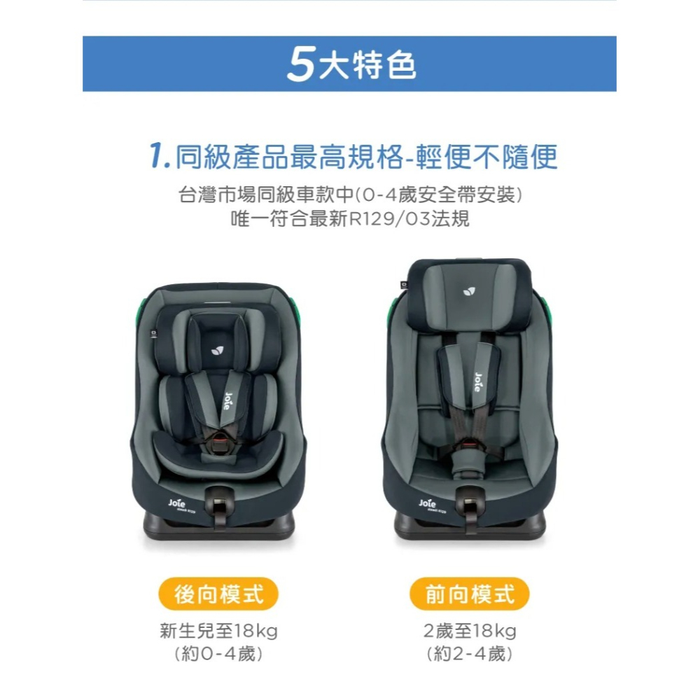 Joie steadi R129 0-4歲雙向汽座(藍色)-細節圖3