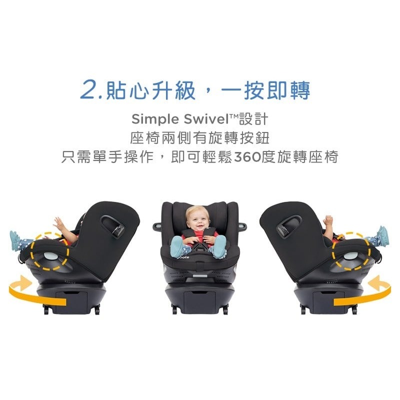 奇哥Joie i-Spin360™ 0-4歲全方位汽座全罩款 isofix 汽車座椅 I-Size(R129) 黑色-細節圖10