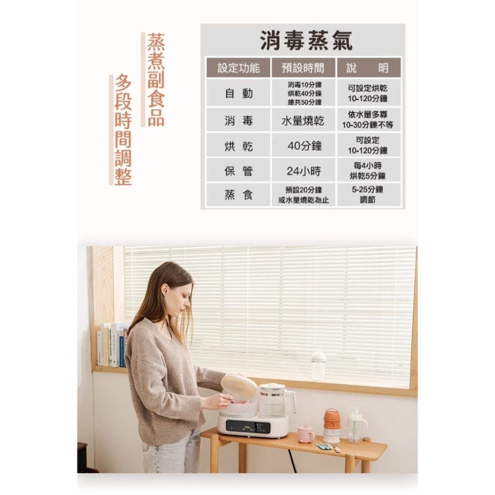 美國Nuby 多功能溫控調乳消毒機 調乳消毒鍋 (NB-M01) 可蒸食 調乳 消毒鍋 消毒-細節圖5