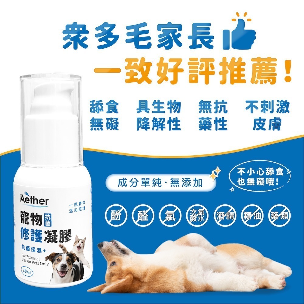 Aether依鈦 寵物抗菌修護凝膠30ml 腳底肉球保濕 黴菌 抗菌 保養皮膚 無藥無類固醇 皮膚不刺激貓咪 犬-細節圖7