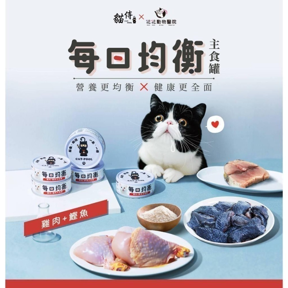 貓侍 Catpool X花花動物醫院 每日均衡主食罐80g 貓罐 主食罐 主食貓罐 罐頭-細節圖2