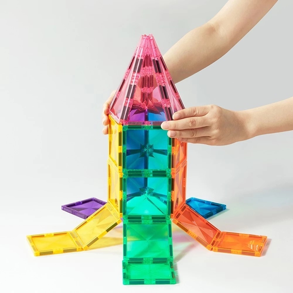 Okids博士積木 鑽彩透光磁力片-120pcs(4D鑽感切割/加厚磁力工藝/STEAM玩具)-細節圖8