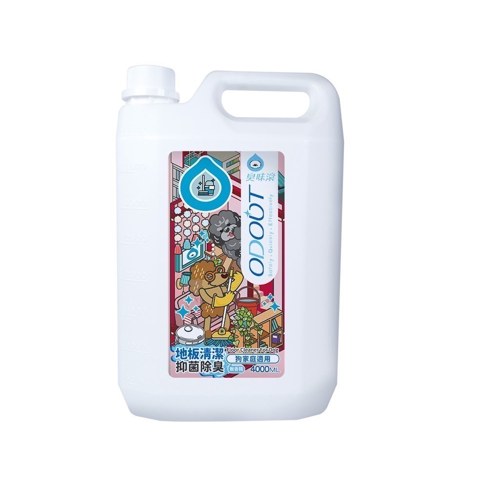 ODOUT 臭味滾 地板清潔劑-狗家庭適用1000ml／4000ml-規格圖9