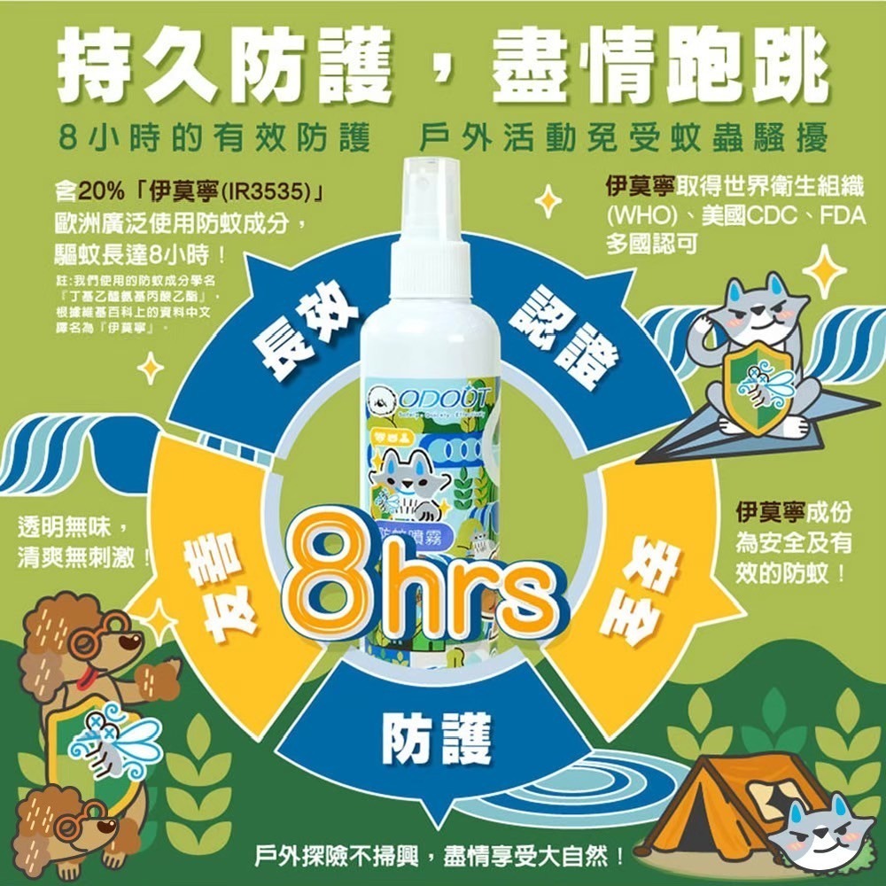ODOUT 臭味滾 寵物專用無香防蚊噴霧 200ml-細節圖9
