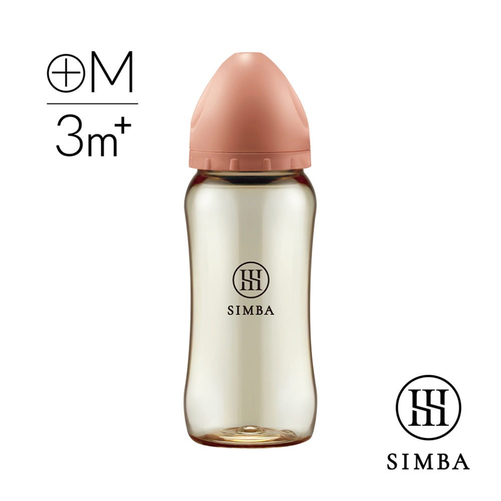 小獅王辛巴 Simba 新色 蘊蜜鉑金PPSU寬口奶瓶360ml(十字M奶嘴)(3個月以上)-規格圖4