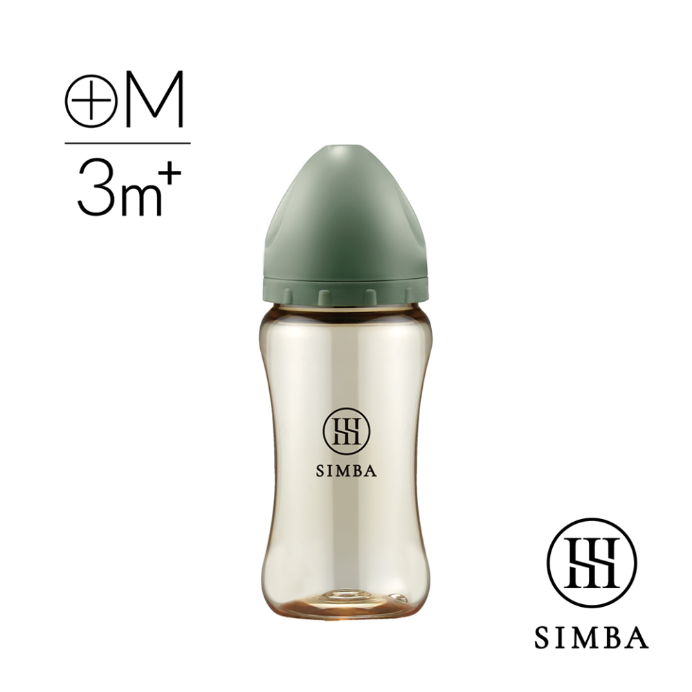 小獅王辛巴 Simba 新色 蘊蜜鉑金PPSU寬口奶瓶270ml(十字M奶嘴)(3個月以上)-細節圖2