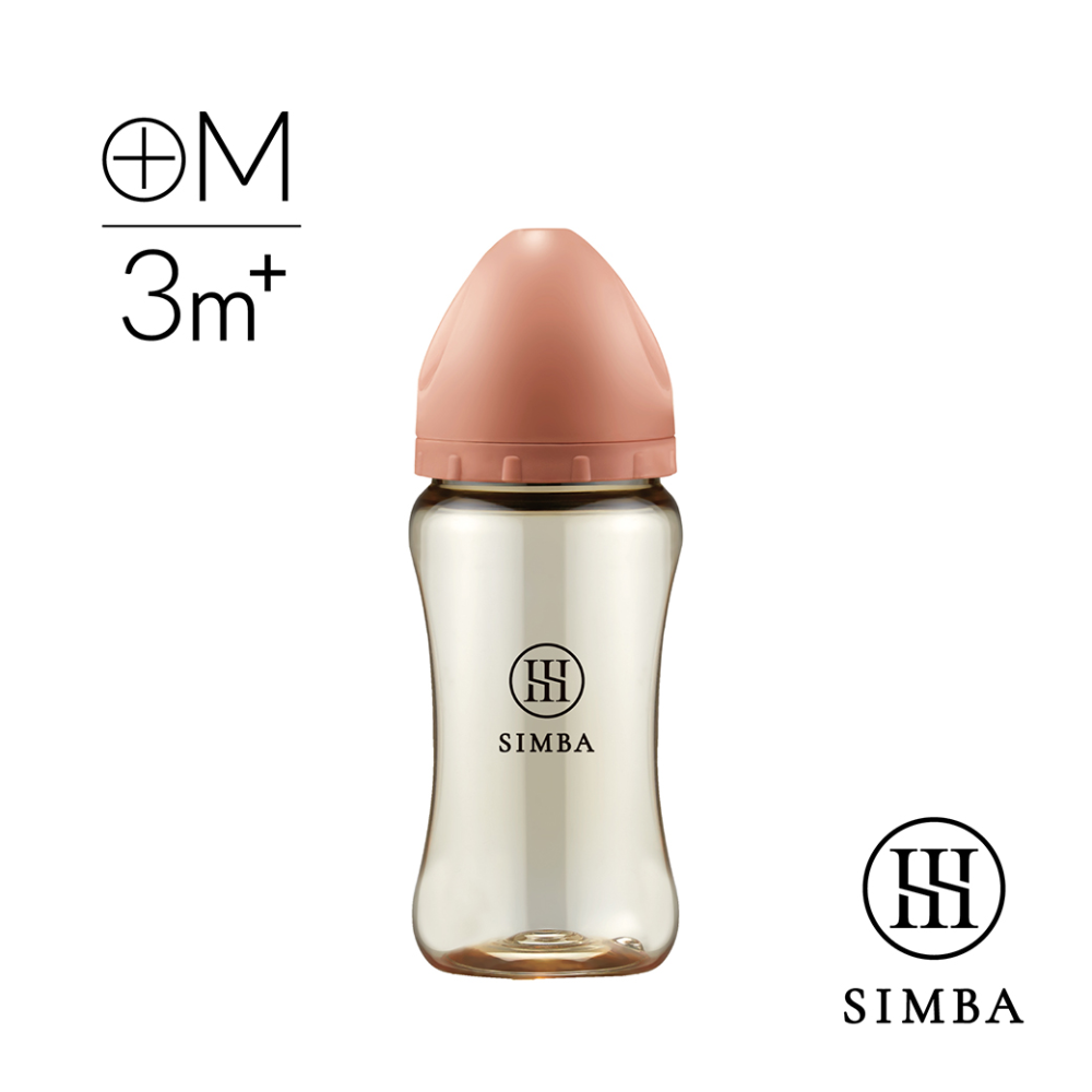 小獅王辛巴 Simba 新色 蘊蜜鉑金PPSU寬口奶瓶270ml(十字M奶嘴)(3個月以上)-規格圖4