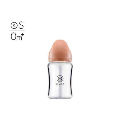 小獅王辛巴 Simba 新色 蘊蜜質金玻璃寬口防脹氣奶瓶 180ml-圓孔S奶嘴-細節圖4