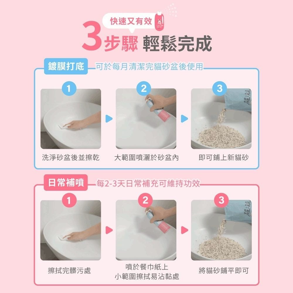 超凝小姐｜不沾黏貓砂盆噴霧150ml-細節圖9