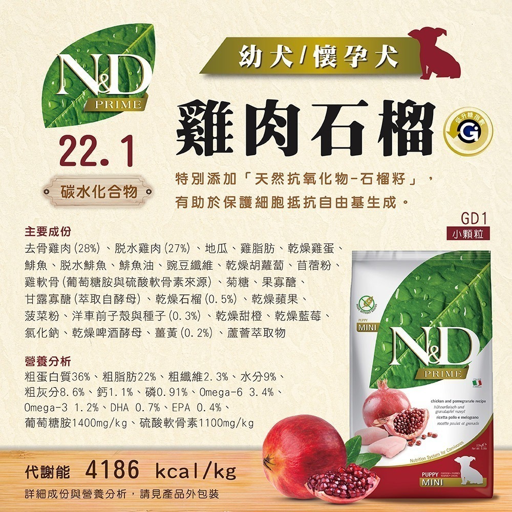 法米納 Farmina 天然 頂級無穀 2.5kg犬糧 狗飼料 GD/OD系列-細節圖3