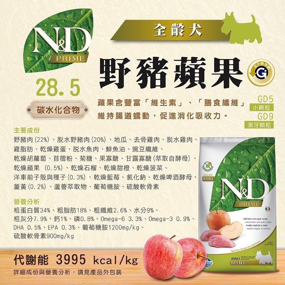 法米納 Farmina 天然 頂級無穀 2.5kg犬糧 狗飼料 GD/OD系列-細節圖6