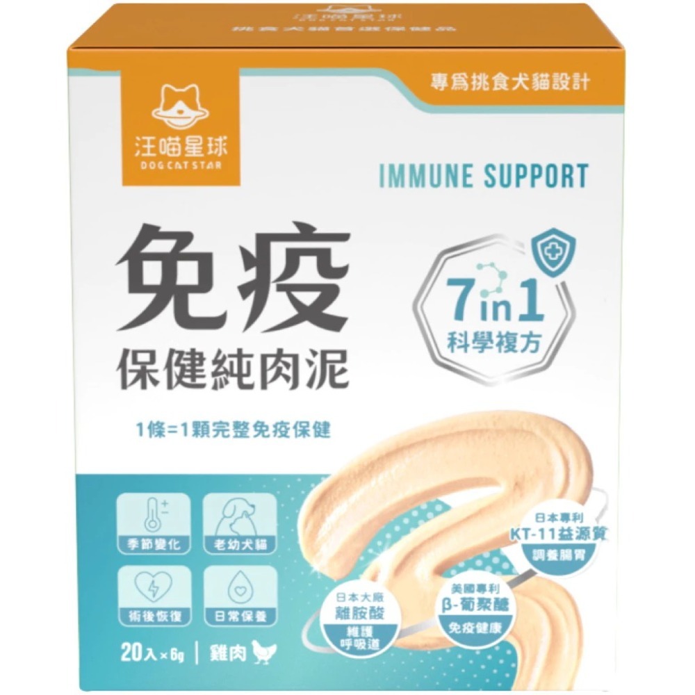 汪喵星球  保健純肉泥- 免疫保健純肉泥&情緒保健純肉泥6G*20包-規格圖11