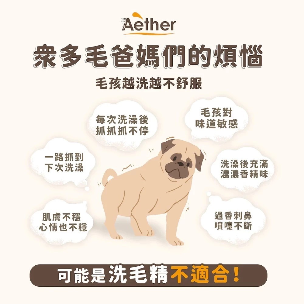 Aether依鈦 抗菌寵物洗毛精 無香/草本 500ml 貓狗洗毛精 沐浴乳 分解油脂髒污 強效抗菌消臭 不乾癢不乾澀-細節圖3