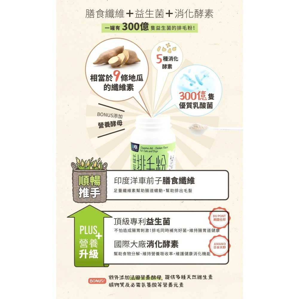 怪獸部落 犬貓綜合營養補給品 牛離Q /益菌排毛粉 / 閃亮魚油 50G 貓犬營養-細節圖8