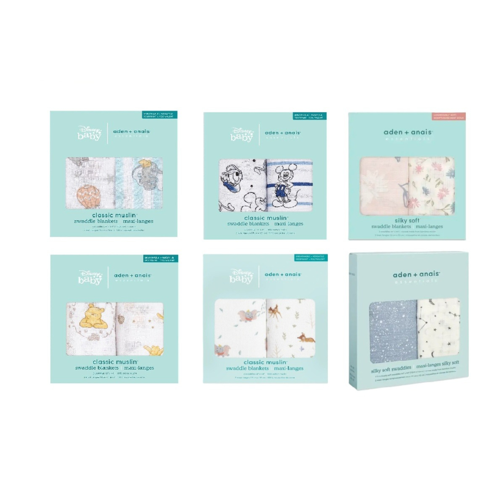 【Aden & Anais】 竹纖維/100％棉 多功能包巾2入/共13種 可任選112cm*112cm-細節圖2