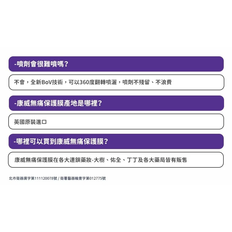 康威 無痛保護膜 屁屁噴霧 50ml-細節圖11