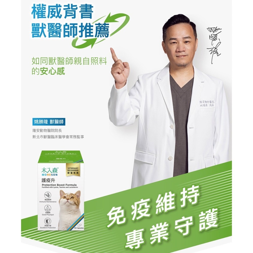 【10月活動 買大送小】MORESON 木入森 護疫升 60粒/盒（貓寶專用保健食品）(綜合營養保健)-細節圖4