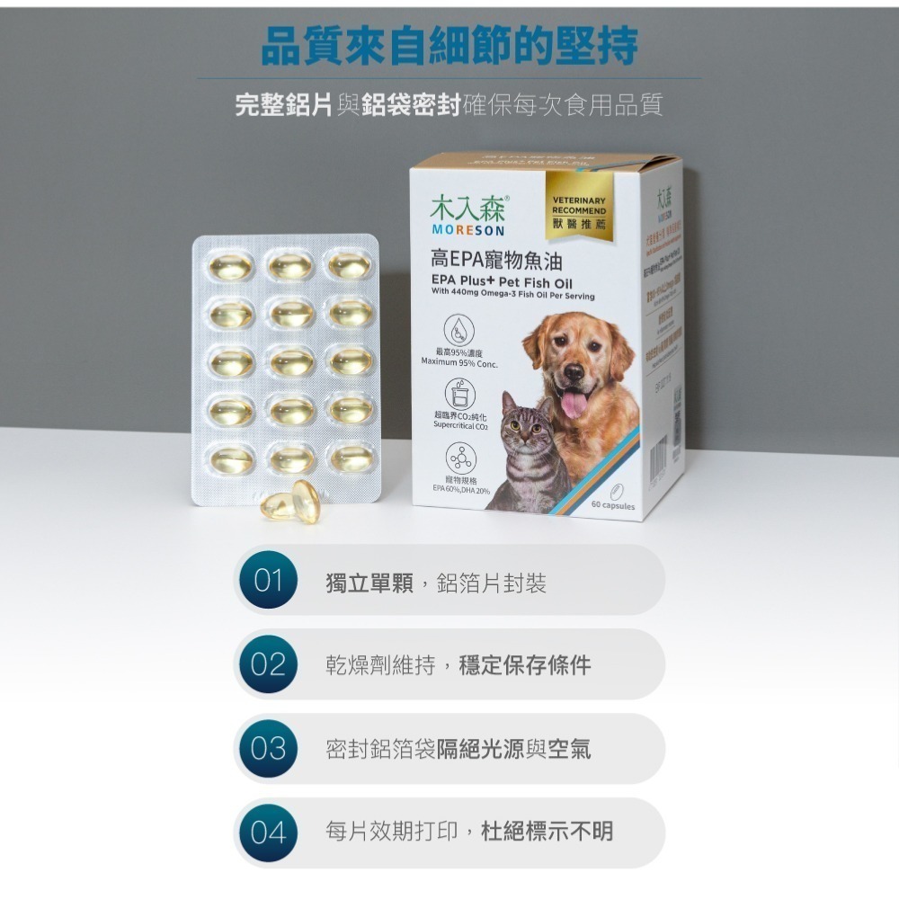 木入森 高EPA寵物魚油 60顆/盒(膠囊/貓狗魚油/寵物魚油/寵物保健) 貓狗皆可-細節圖10