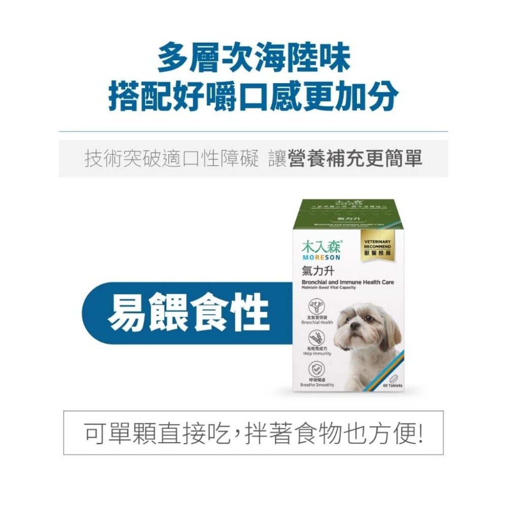 【10月活動 買大送小】木入森 犬寶氣力升 60顆/盒 狗狗氣管/支氣管/養肺補氣/咳嗽/氣喘/犬寶必備品-細節圖4