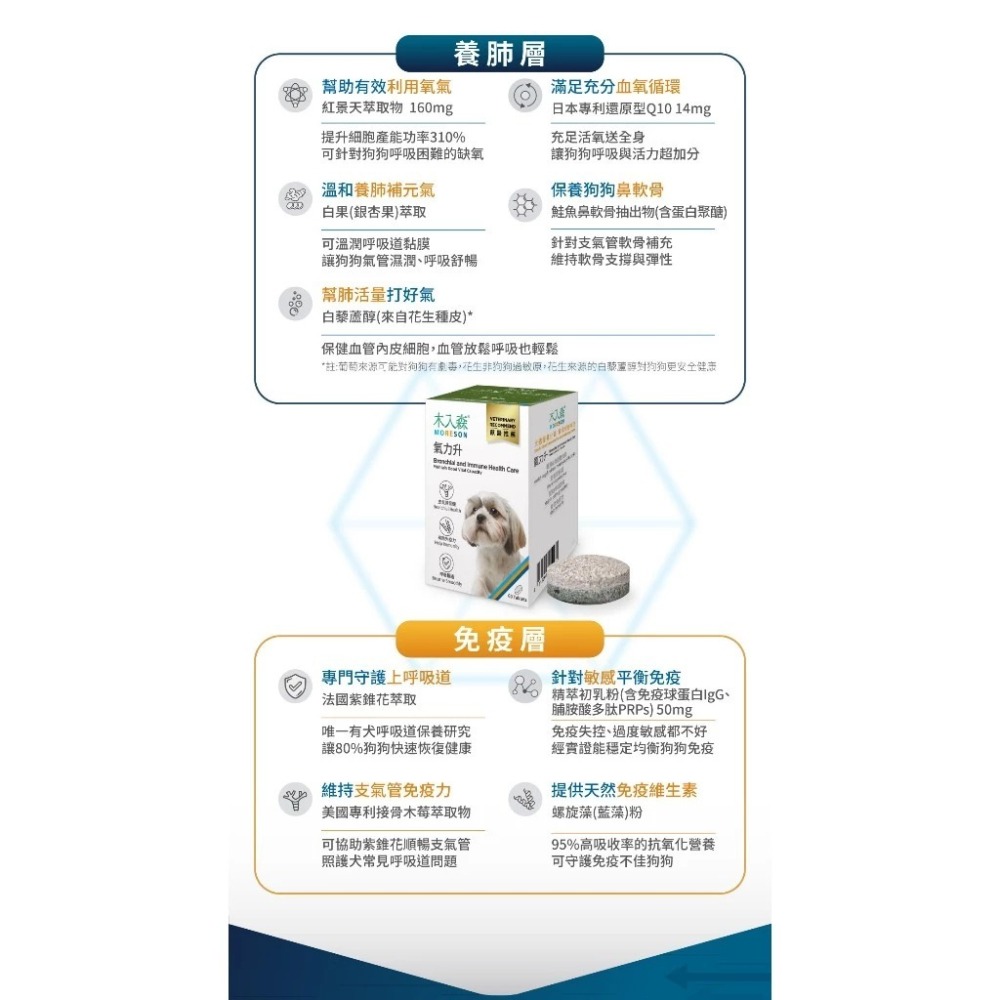 【10月活動 買大送小】木入森 犬寶氣力升 60顆/盒 狗狗氣管/支氣管/養肺補氣/咳嗽/氣喘/犬寶必備品-細節圖7