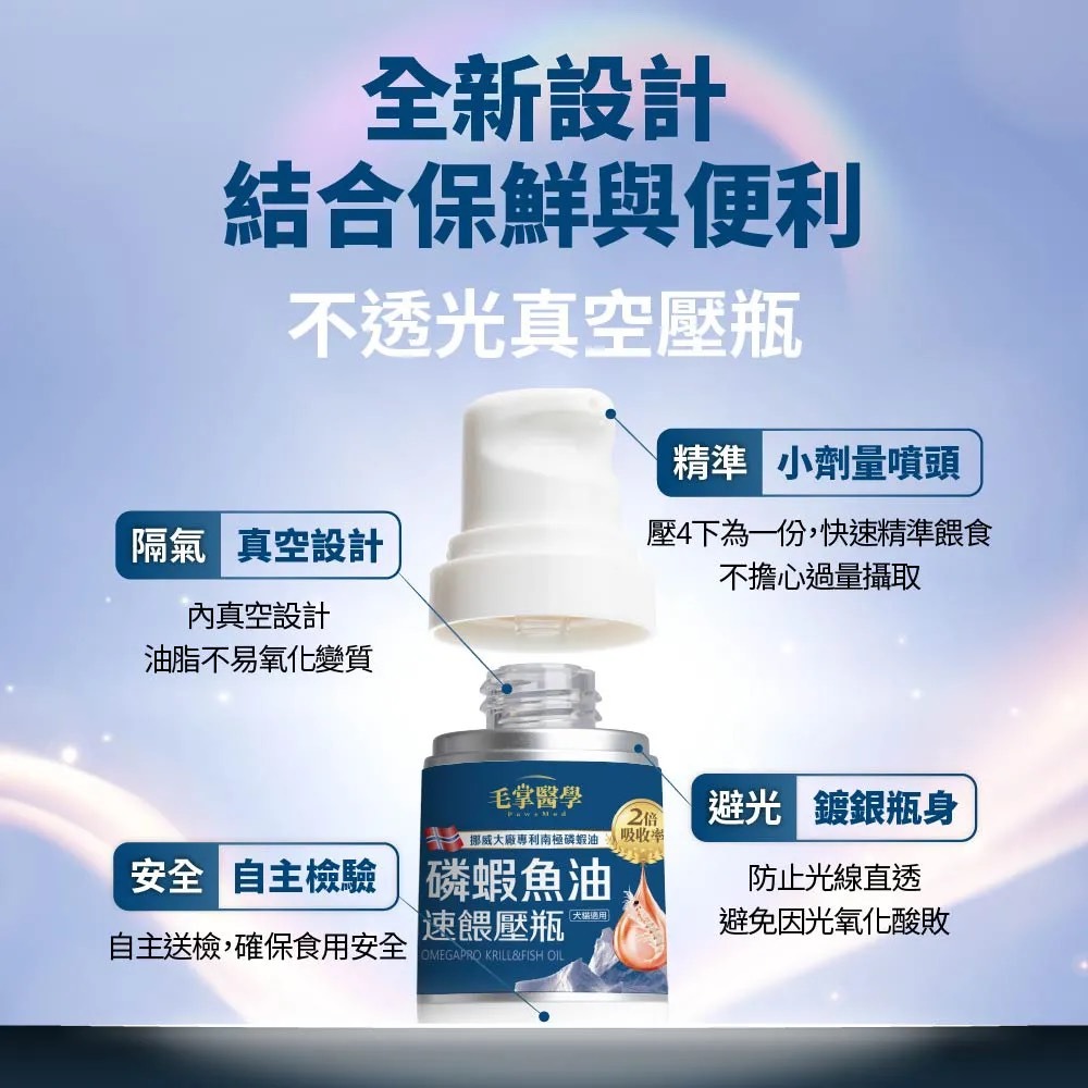 【毛掌醫學】磷蝦魚油 速餵壓瓶 | 爆毛神器 犬貓適用 16ml-細節圖4