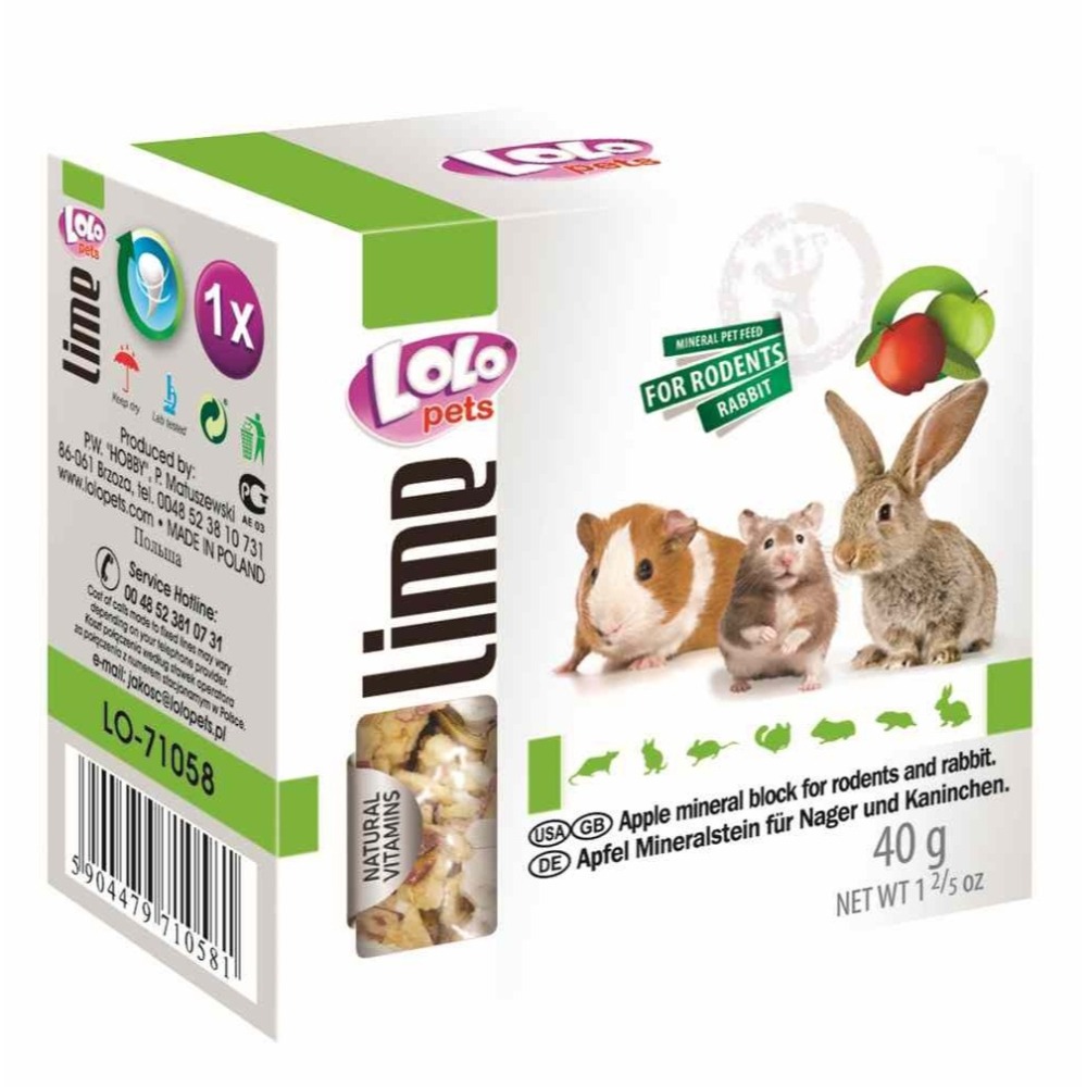 歐洲LOLO 小動物礦物質磨牙石 40g 五種口味 (原味 /柑橘 /蘋果 /蔬菜 /綜合)-細節圖4