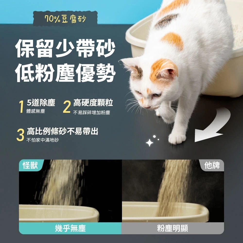 怪獸部落 費洛蒙木薯混砂 2.4kg｜天然除臭低粉塵強效凝結貓砂-細節圖3