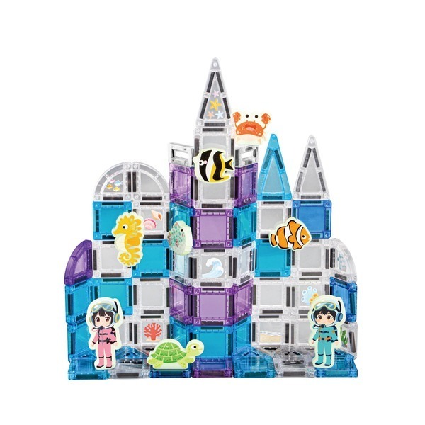 【小牛津】Okids博士積木-口袋樂園海底王國磁力片-86pcs(鐵盒裝/迷你磁力片/STEAM玩具) 兒童玩具-細節圖2