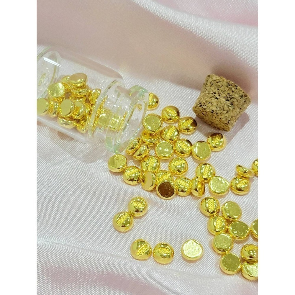 《魚夫人金飾》小金豆 活動圍戒指 9999純金 黃金戒指-細節圖2