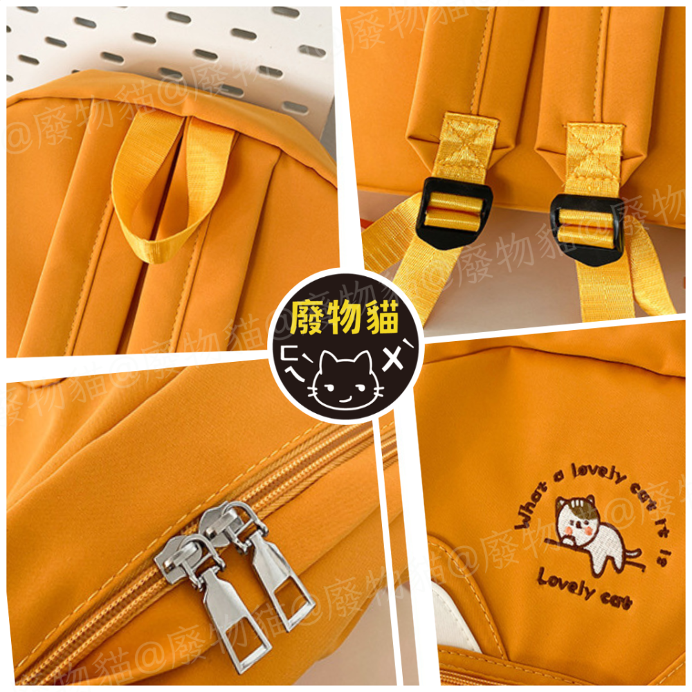 日系貓耳後背包 後背痛包 後背包 娃包 15cm娃包 貓耳痛包 通勤包 大容量後背包 學生後背包 廢物貓[B0072]-細節圖3